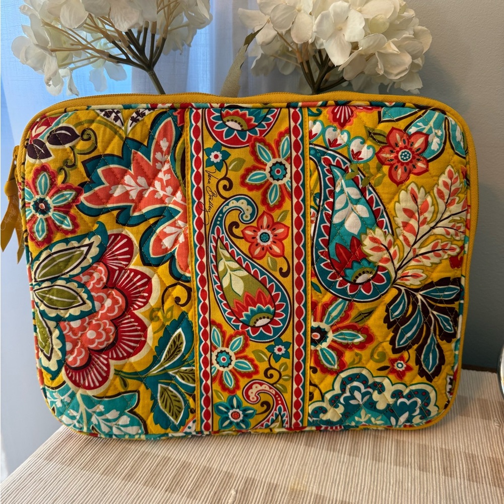 Vera Bradley Yellow and Red Patterned Laptop Sleeve